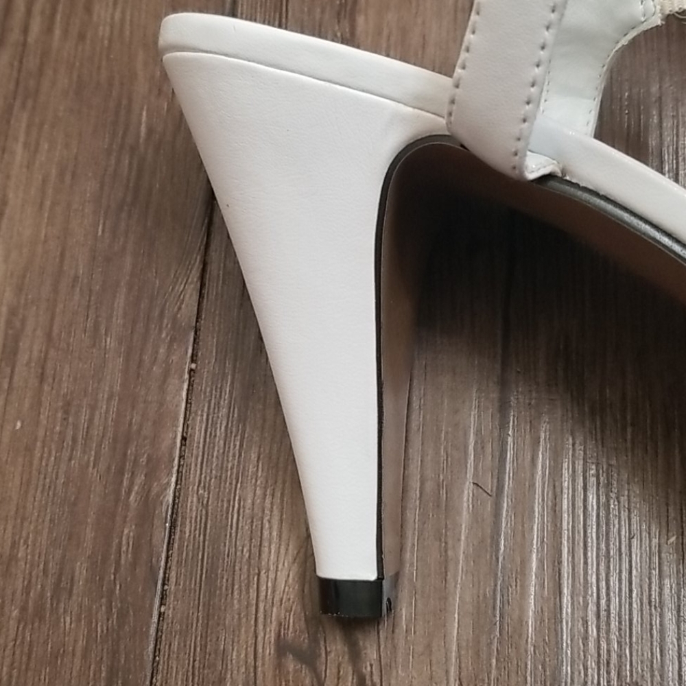 LASONIA White Strappy Heels - Picture 4 of 9